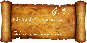 Gáspár Vanessza névjegykártya
